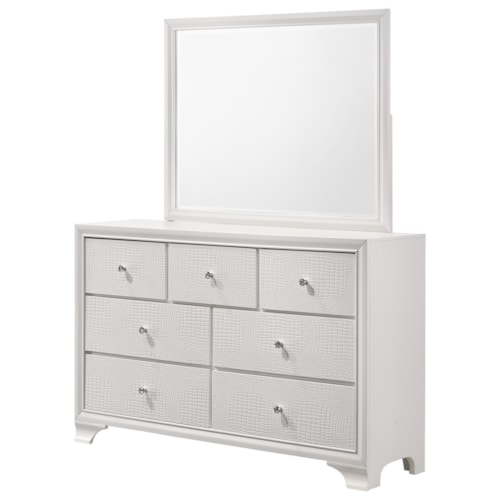 Glam Dresser and Mirror Set