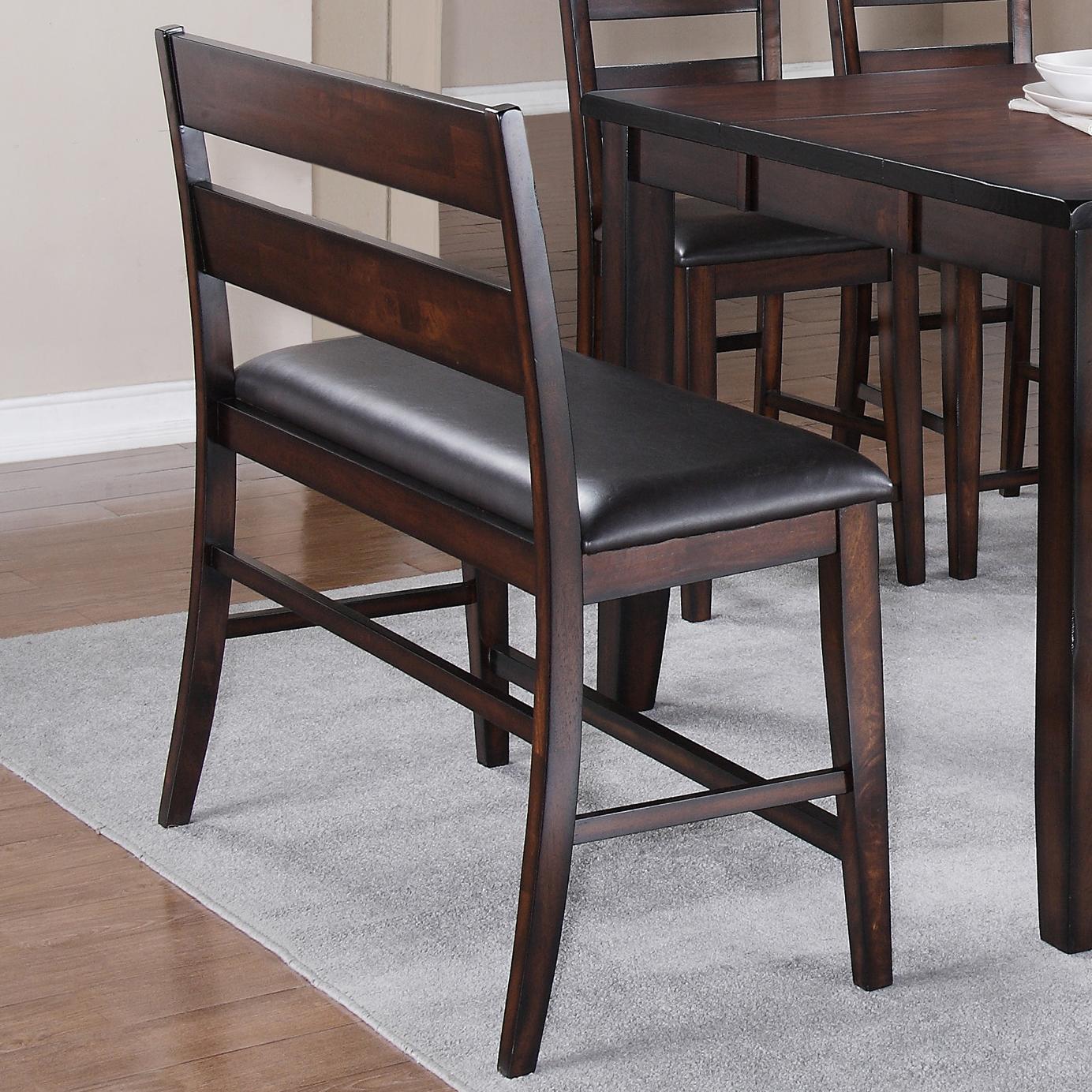 Hi Back Counter Height Dining Bench With Faux Leather