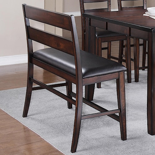 Hi Back Counter Height Dining Bench With Faux Leather Hi Back Counter Height Dining Bench With Faux Leather