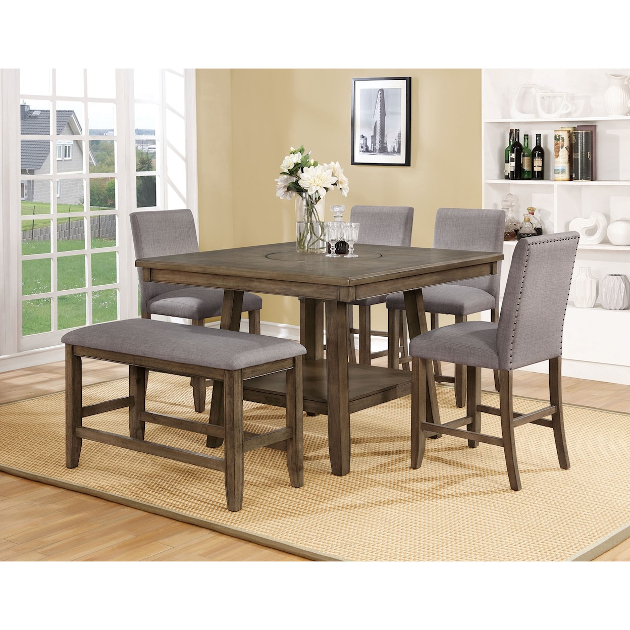 Crown Mark Manning 6 Pc Dining Group with Bench