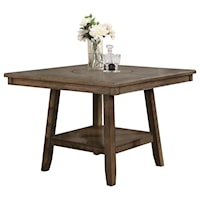 Transitional Counter Height Dining Table with Built In Lazy Susan