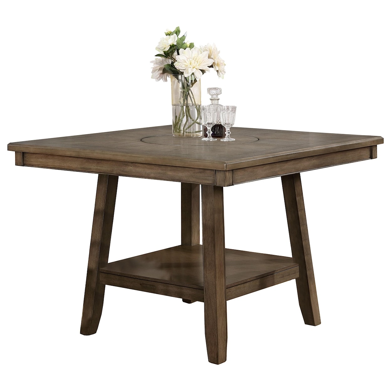 Crown Mark Manning Counter Height Table with Lazy Susan