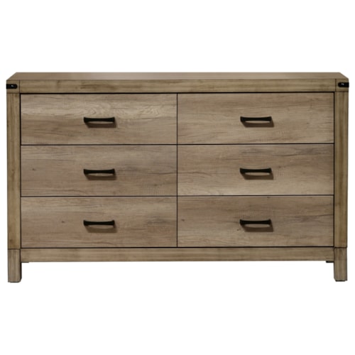 Contemporary Six Drawer Dresser