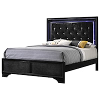 Glam Twin King Tufted Upholstered Bed