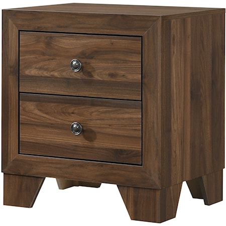 Transitional 2-Drawer Nightstand with Metal Hardware