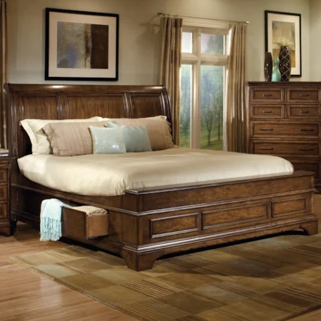 King Sleigh Storage Bed