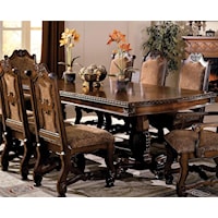 Double Pedestal Dining Table with Two 18 Inch Leaves