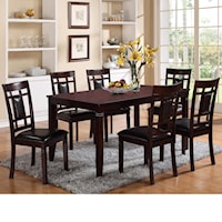 7 Piece Table and Chair Set  with Block Feets