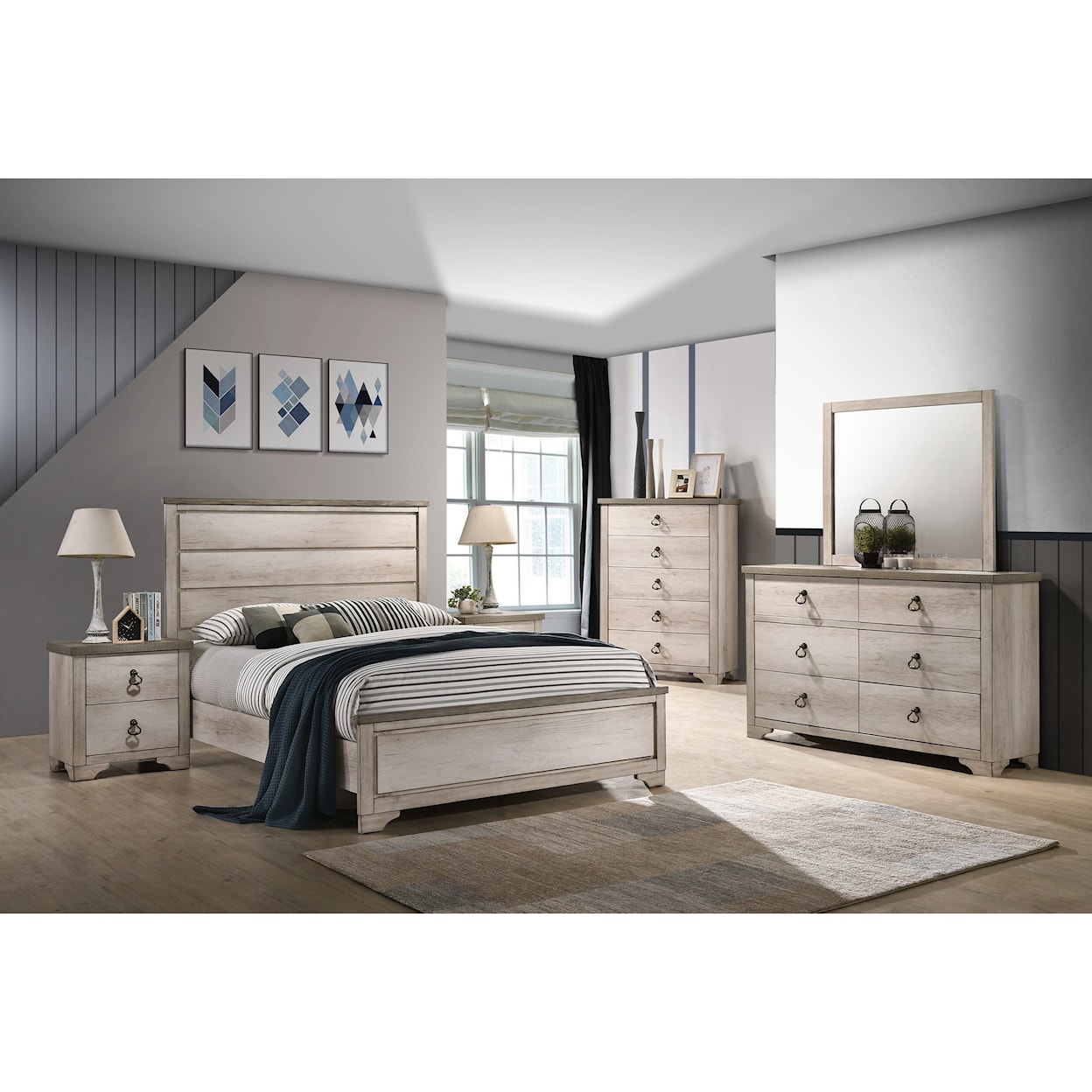 Crown Mark Patterson Twin Panel Bed