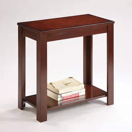 Contemporary Chairside Table with Open Bottom Shelf