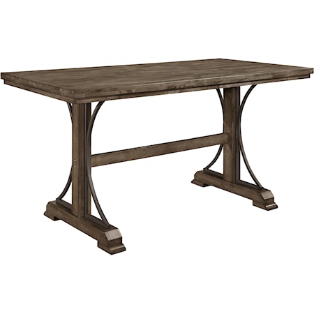 Counter Height Table with Trestle Base