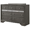 Crown Mark Regata Contemporary 9 Drawer Dresser with 2 Jewelry Drawers