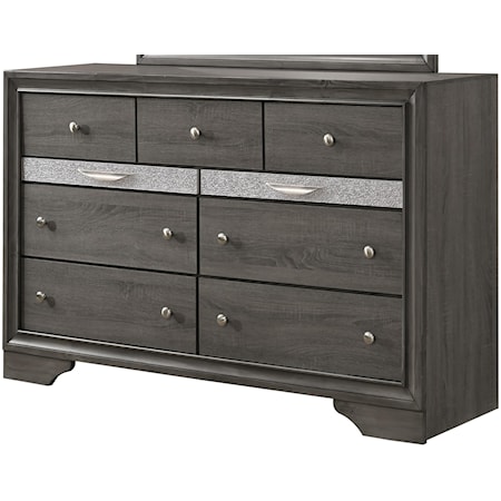 Contemporary 9 Drawer Dresser with 2 Jewelry Drawers