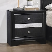 Contemporary 3 Drawer Night Stand with Felt Lined Drawer