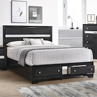 Contemporary Queen Storage Bed with 2 Footboard Drawers