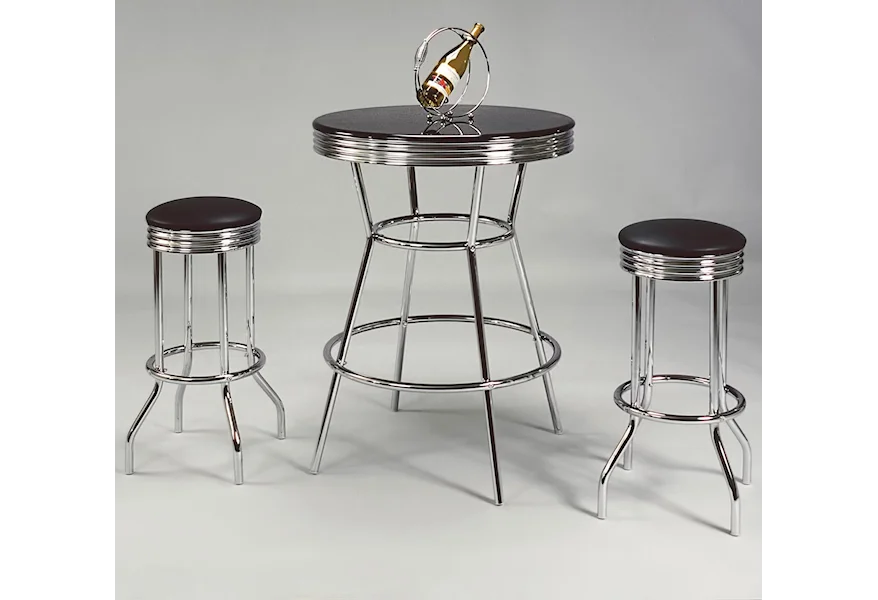 Retro 3 Piece Bar Table Set by Crown Mark at Royal Furniture