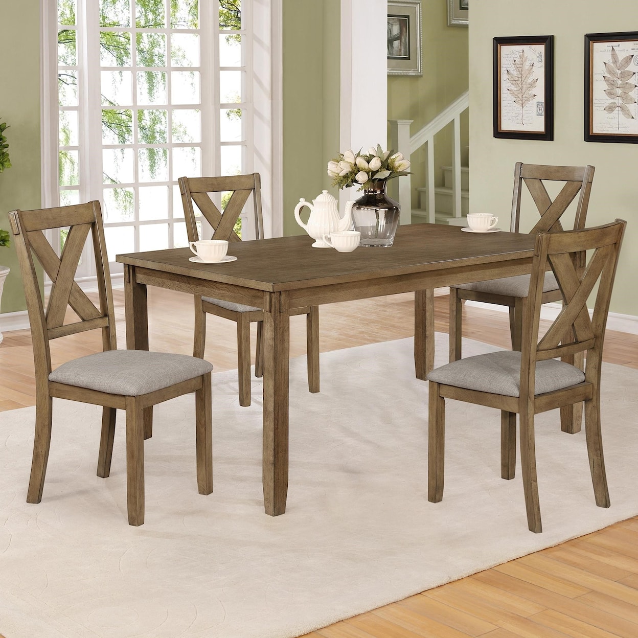 Crown Mark Clara 5 Piece Table and Chairs Set