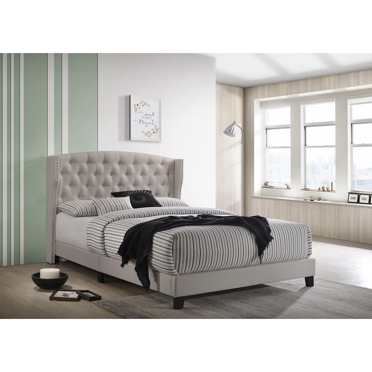 Crown Mark Rosemary Queen Upholstered Bed