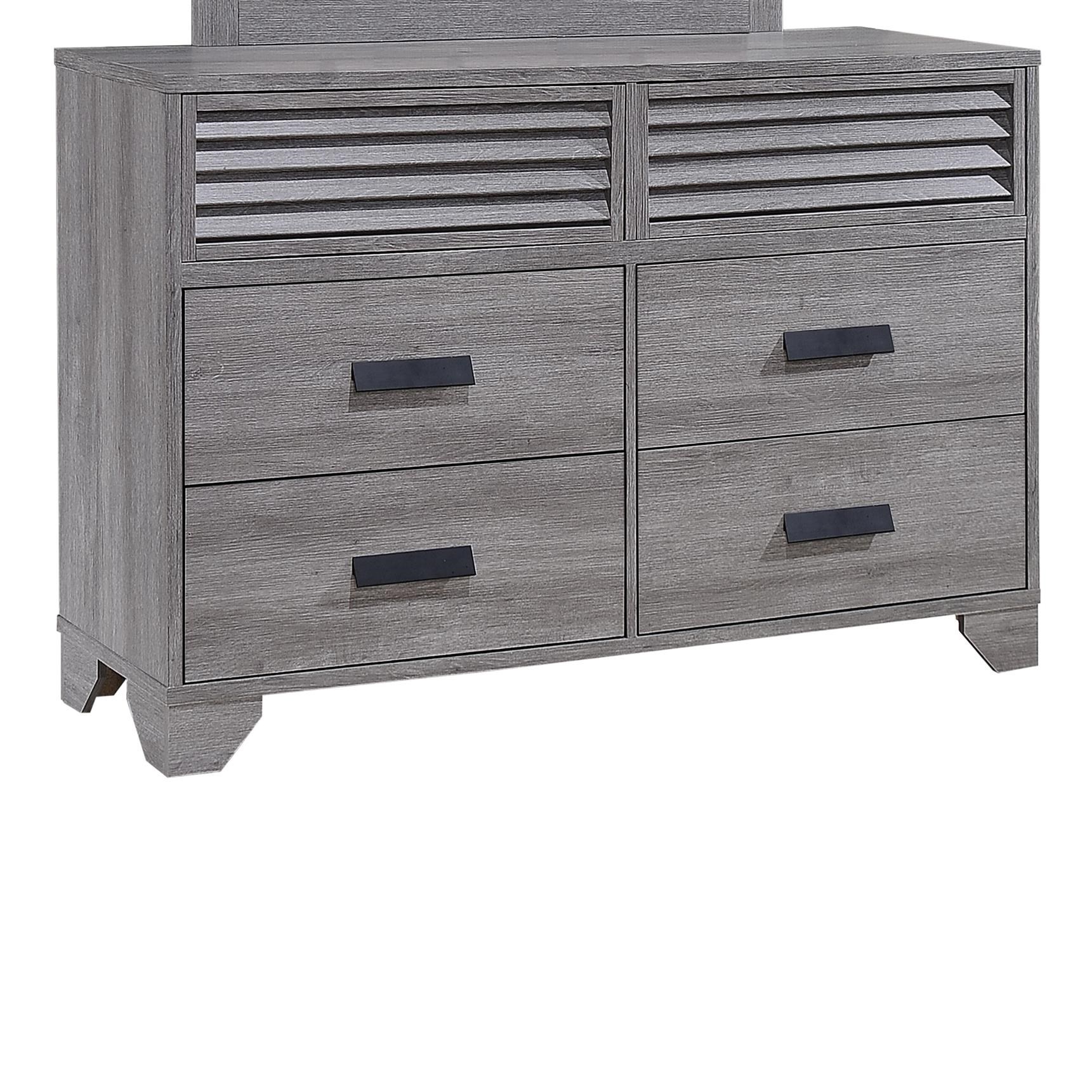 Crown Mark Sarter B4760 1 Casual Six Drawer Weathered Gray Dresser