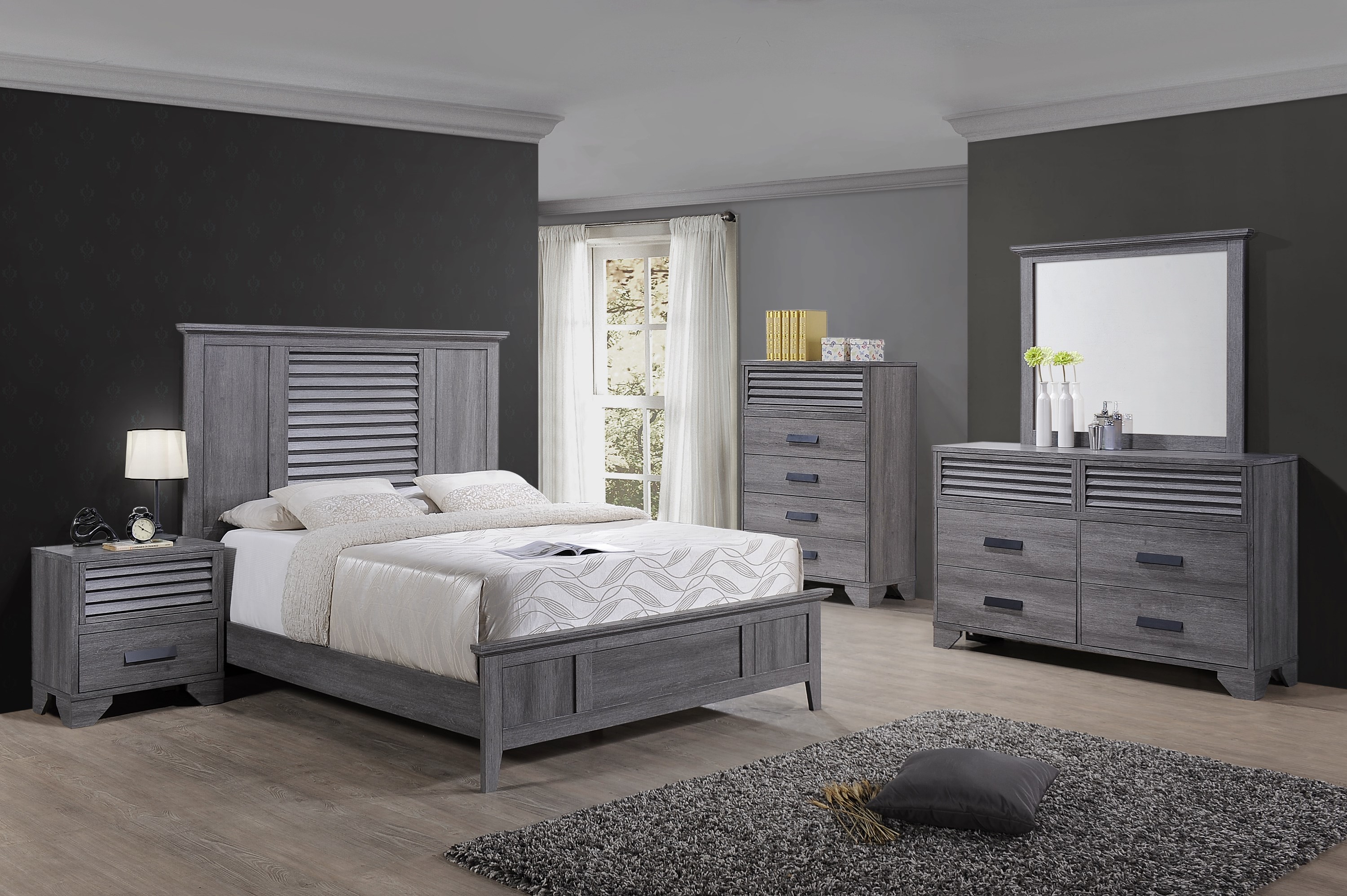 Light gray dresser shop set