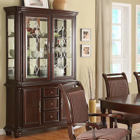 Buffet and Hutch with Two Glass Doors