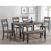 6 Piece Dining Set with Bench