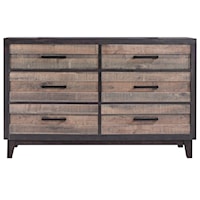 Rustic 6-Drawer Dresser