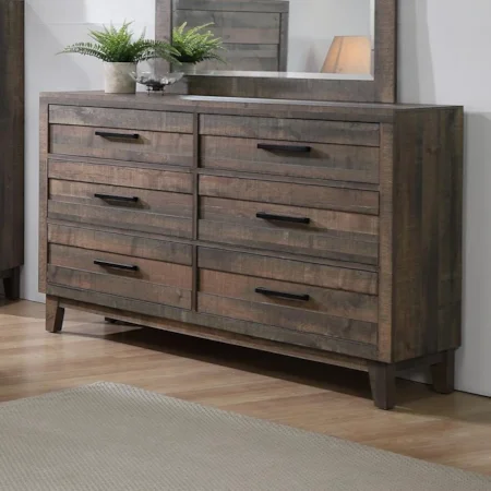 Rustic 6-Drawer Dresser