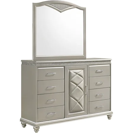 Dresser and Mirror Set