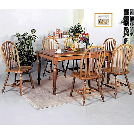 7 Piece Dining Table and Side Chairs Set