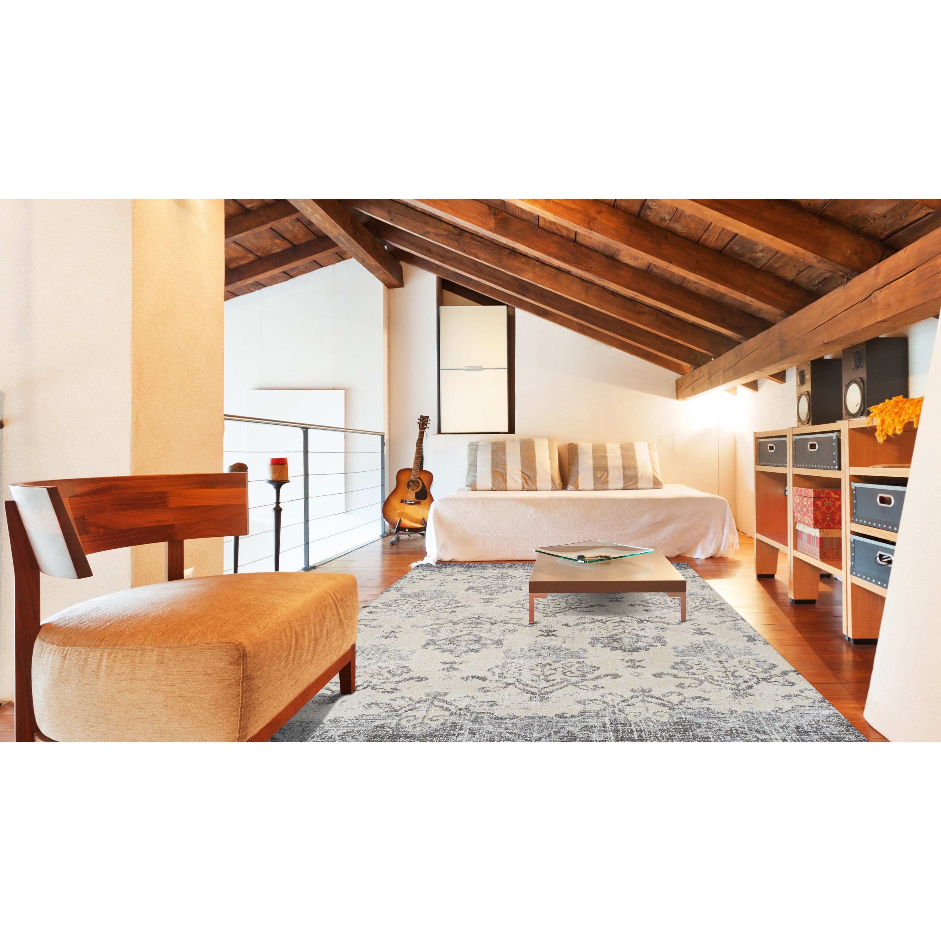 Dalyn Antigua Pewter 3'3"X5'3" Area Rug