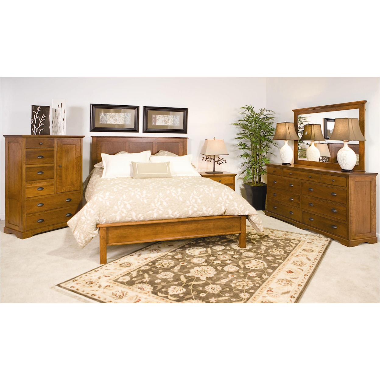 Daniel's Amish Elegance Solid Wood Queen Bed with Low Footboard