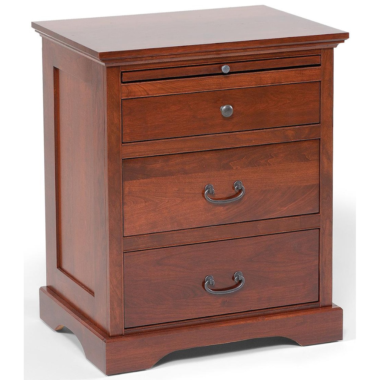 Daniels Amish Elegance 3-Drawer Nightstand with Pullout Shelf