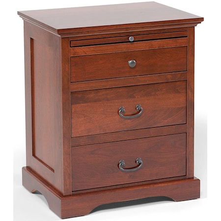 3-Drawer Nightstand with Pullout Shelf