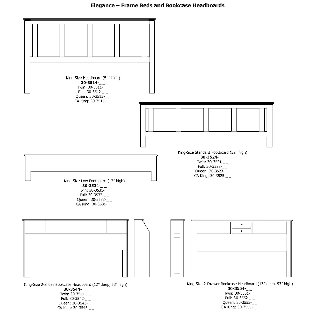 Daniels Amish Elegance Twin Frame Bed with Low Footboard