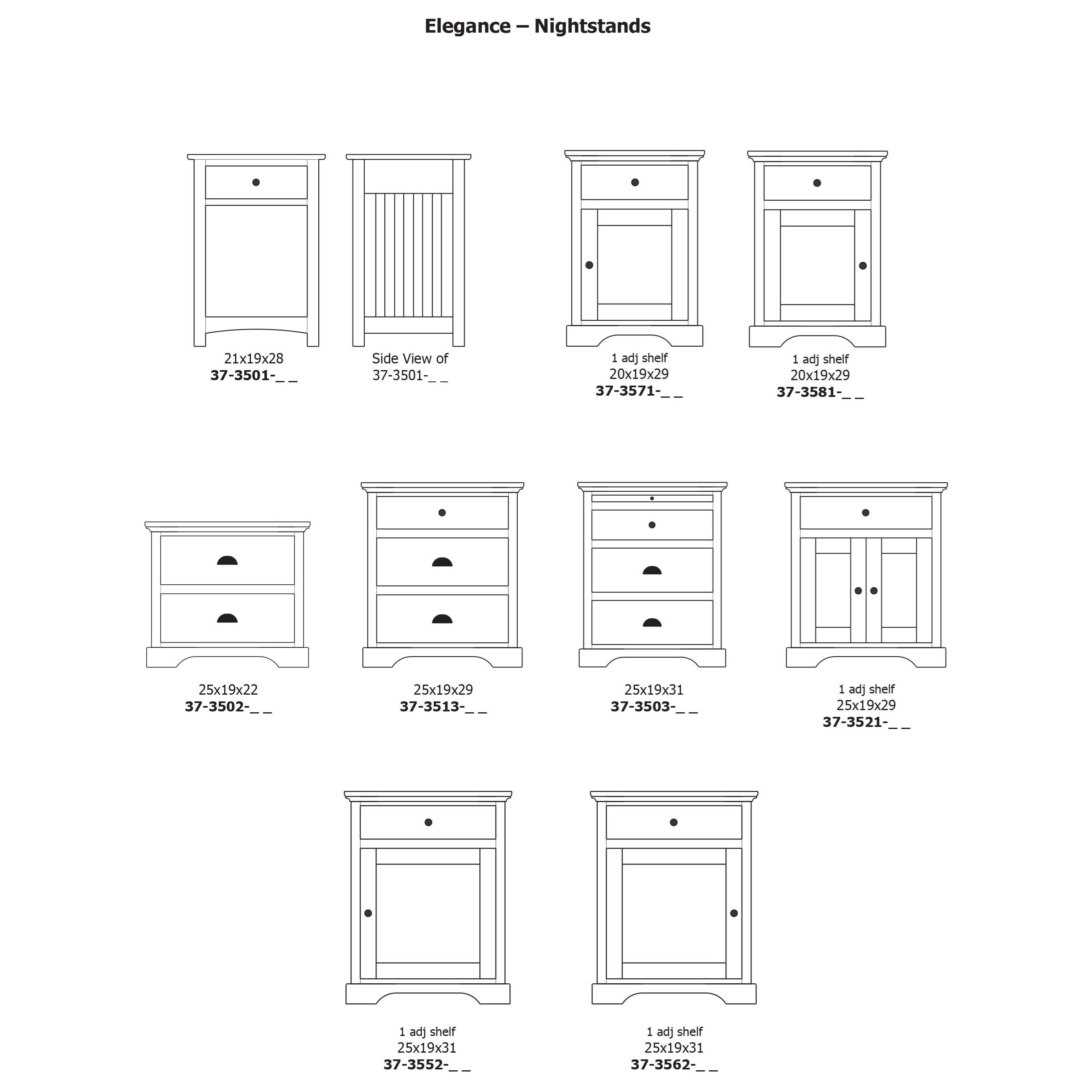 Daniel's Amish Elegance 3-Drawer Nightstand