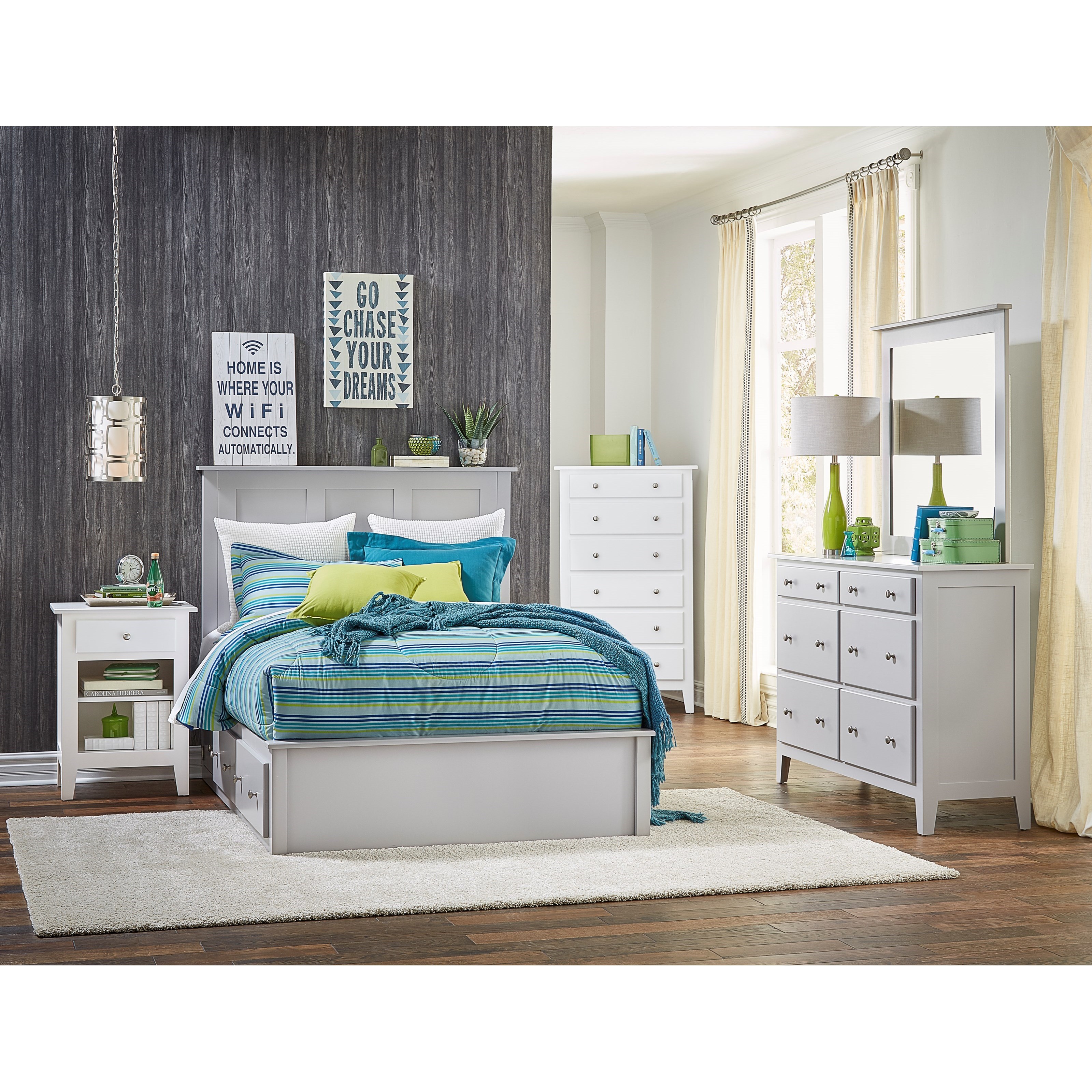 Daniel's Amish Mapleton Twin Pedestal Bed w/ 2 Drawers on 1 Side