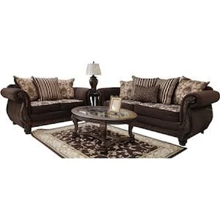 Sofa Loveseat Wood Brown-Sinbad Brown-Monte Cristo-Edmon-Merc