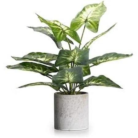 15" Artificial Potted Green Leaf Plant