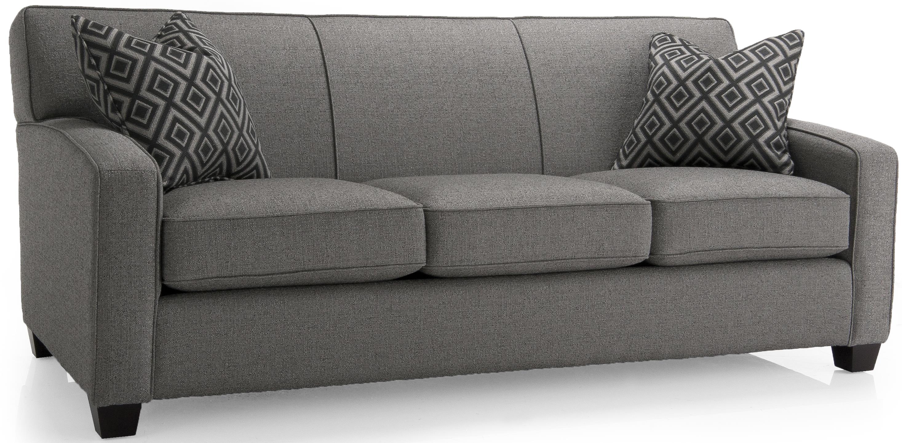 Decor-Rest 2401 Contemporary Stationary Sofa with Accent Pillows