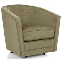 Casual Swivel Chair with Welt Cord Trim