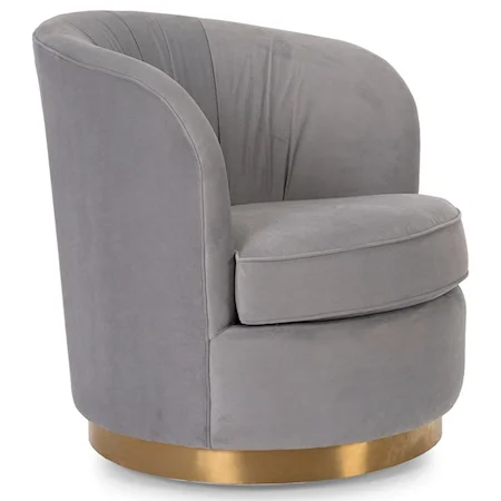 Contemporary Swivel Chair with Metal Base