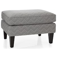 Customizable Ottoman with Tall Tapered Wood Legs