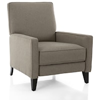 Casual Push Back Recliner with Tapered Wood Legs