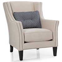 Chair with Track Arms and Nailhead Trim