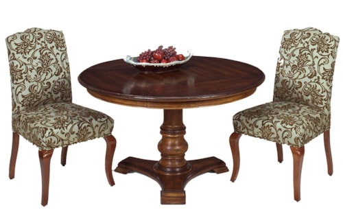 Mesa Reclaimed Wood Pedestal Table with 51.5 Inch Round Top