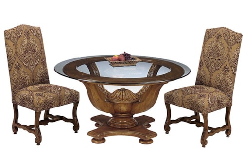 Sedona Reclaimed Wood Pedestal with Glass Top Table