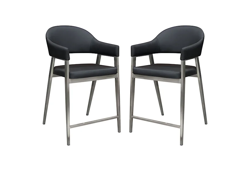 Adele Set of Two Counter Height Chairs by Diamond Sofa Furniture at Del Sol Furniture