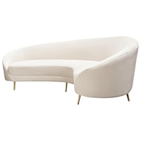 Glam Curved Sofa with Contoured Back