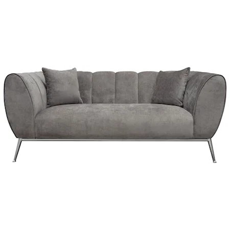 Glam Loveseat with Silver Legs